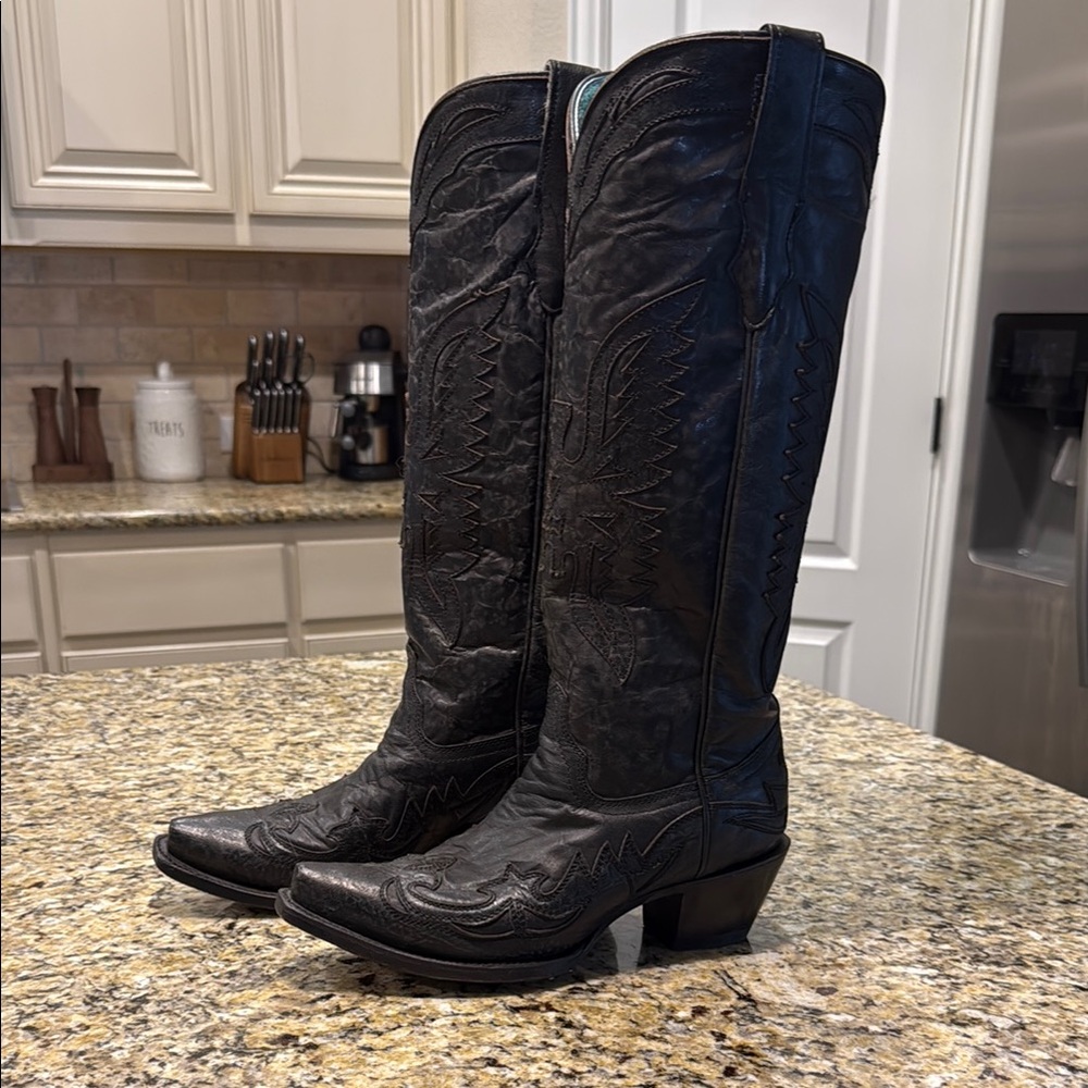 Corral Black Eagle Embroidery Western Boots Size 8